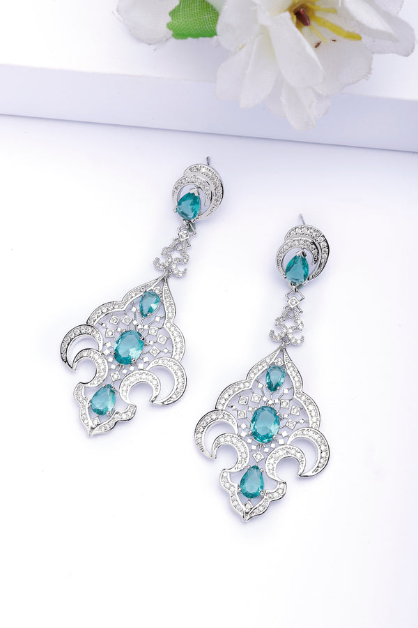 Boucles d'oreilles vertes contemporaines de designer