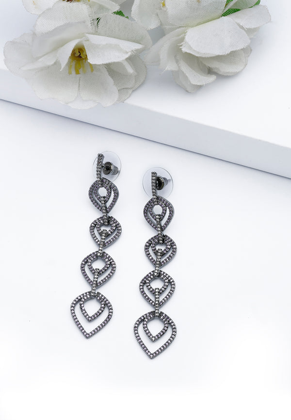 Boucles d'oreilles pendantes en forme de goutte violette