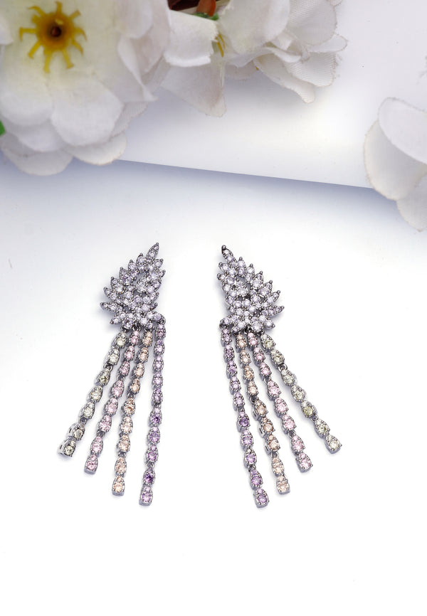 Boucles d'oreilles à franges violet clair