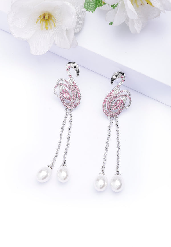 Boucles d'oreilles en forme de cygne mignon