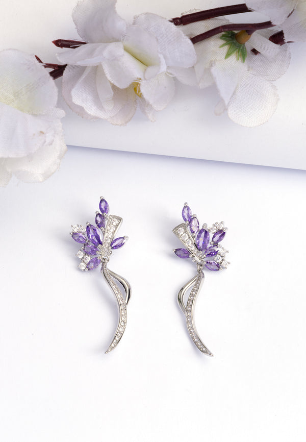 Boucles d'oreilles en tige florale magnifique